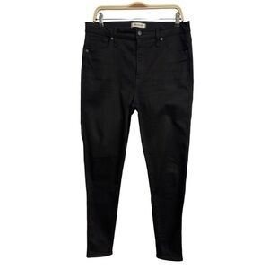 Madewell High Rise Skinny Jeans 32 Tall Black Pants 5 Pocket Stretchy Soft